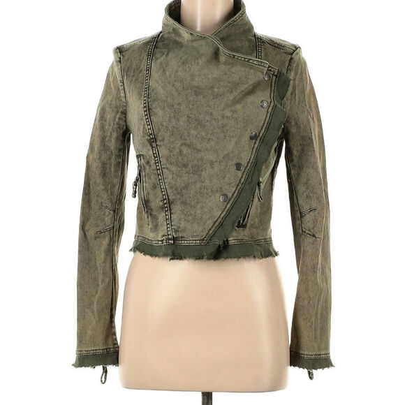 Free People Collapsing Twill Distressed Jacket - Picture 2 of 9